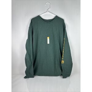 NWT Carhartt Loose Fit Heavyweight Long Sleeve Logo Graphic Shirt Size 2XL Green